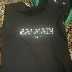 100% authentic Balmain Logo button T-shirt